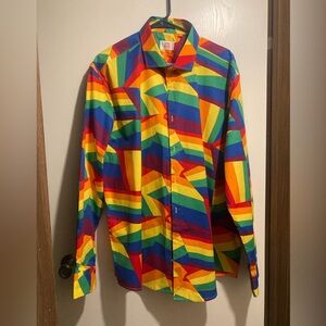 Opposuits zig zag rainbow dress shirt